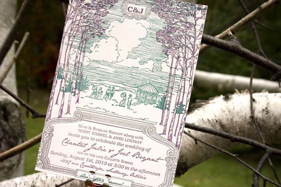 570x380 Goes Wedding Special Sketch Three Color Wedding Invitations - Wedding Invitation Sketch