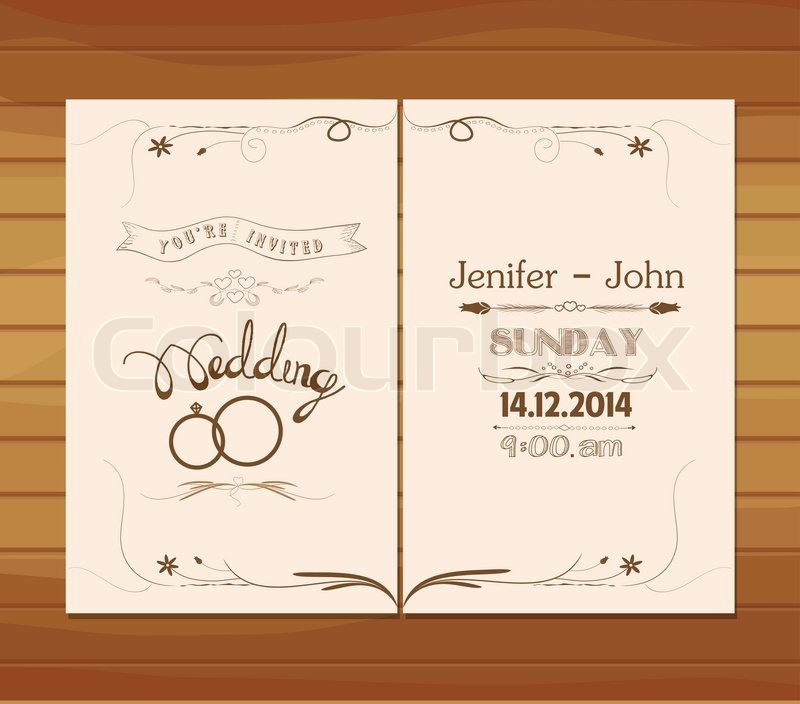 800x704 Wedding Invitation Sketch Of Retro For Design Stock Vector - Wedding Invitation Sketch