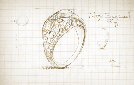 467x298 Design Your Own Engagement Ring Online - Wedding Ring Sketch