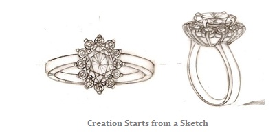 400x200 Custom Made Jewelry And Customized Rings My Love Wedding Ring - Wedding Ring Sketch