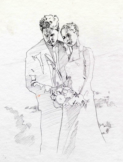 400x526 Wedding Sketch For Friend By Robhough - Wedding Sketch