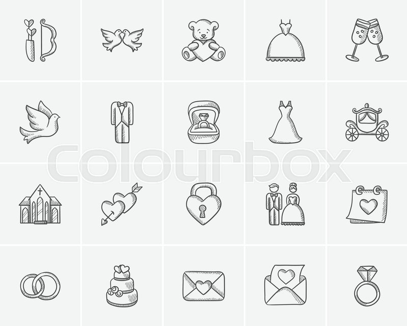 799x639 Wedding Sketch Icon Set For Web, Mobile And Infographics. Hand - Wedding Sketch