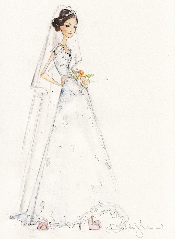 600x820 Local Bridal Guide 5 Philly Area Illustrators Who Can Do A Sketch - Wedding Sketch Images