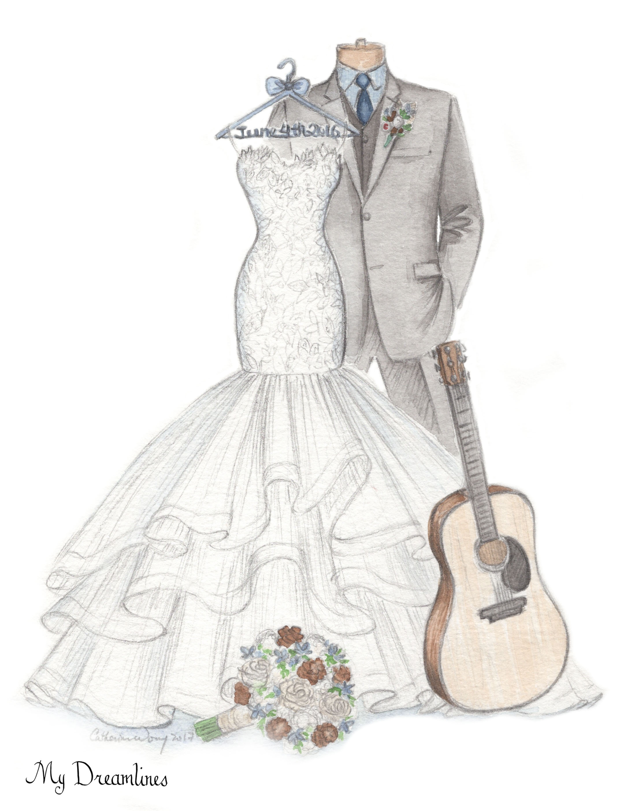 2184x2806 Valentines Day Gift Wedding Dress Sketch - Wedding Sketch Images