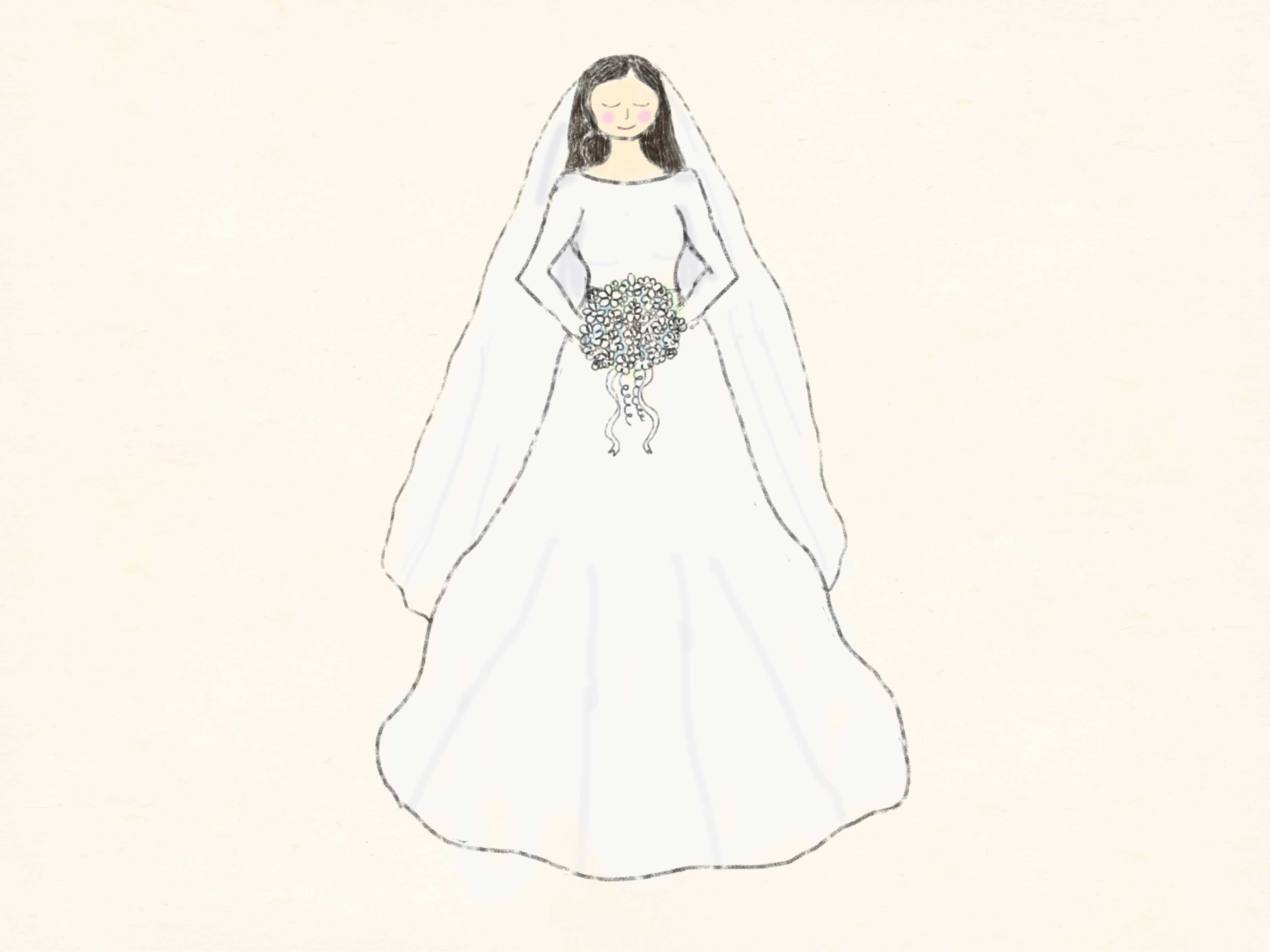 3200x2400 How To Draw A Bride 10 Steps (With Pictures) - Wedding Veil Sketch