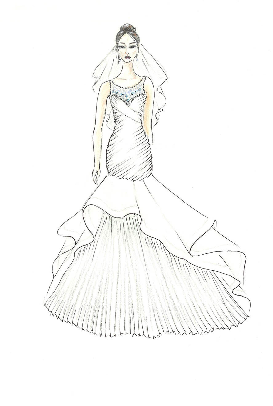 Wedding Veil Sketch at Explore collection of