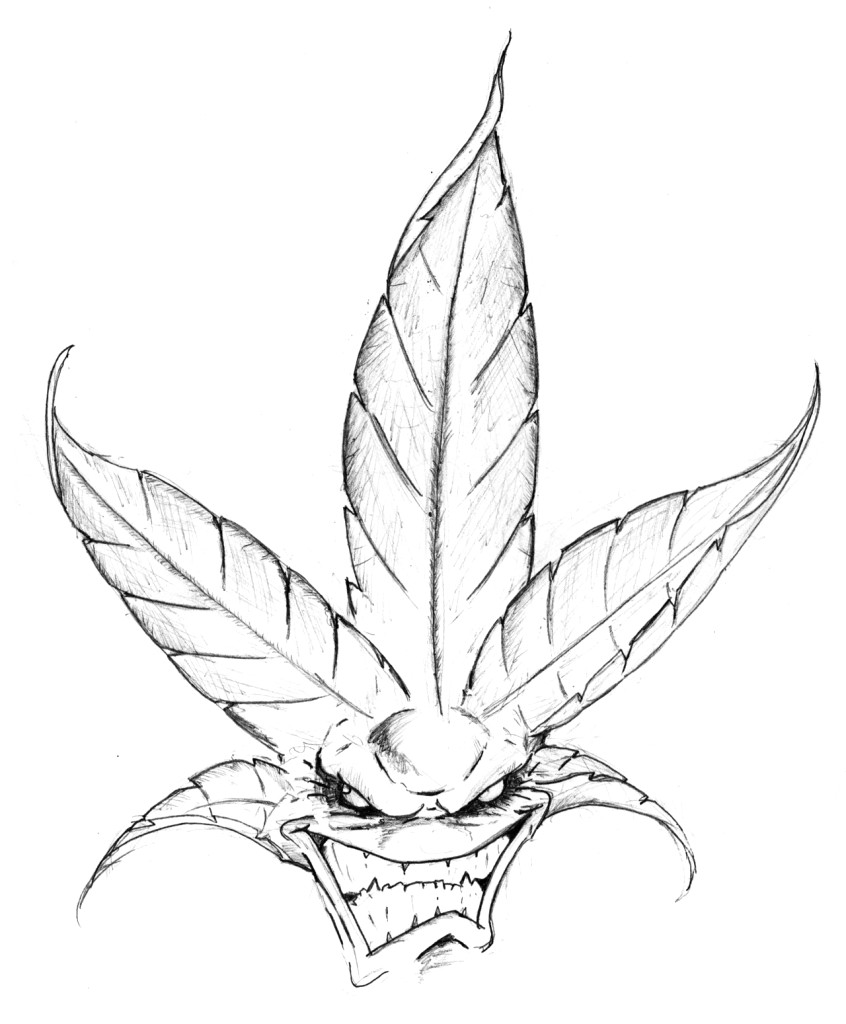 846x1024 Weed Leaf Drawing Step By 4 15 - Weed Leaf Sketch.