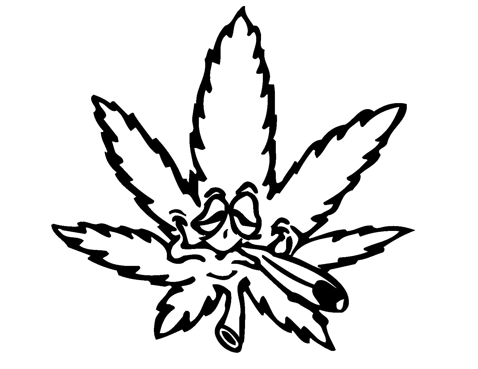 1584x1224 Weed Plant Drawing 3 - Weed Leaf Sketch