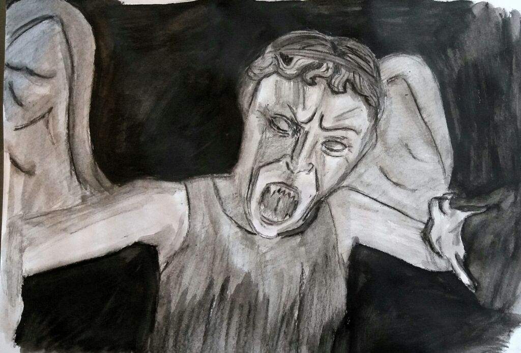 1024x694 Drawing Challenge Day 6 - Weeping Angel Sketch