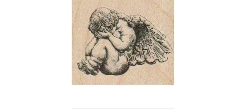 468x222 Weeping Angel Baby Rubber Stamps 19151 Cherub Wood Mounted - Weeping Angel Sketch