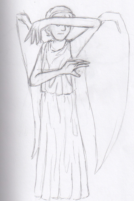 455x682 Weeping Angel Sketch 2 By Sakoakarui - Weeping Angel Sketch