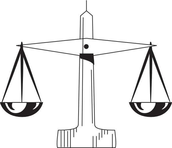 600x518 Scale Of Justice 1 Clip Art - Weight Scale Sketch