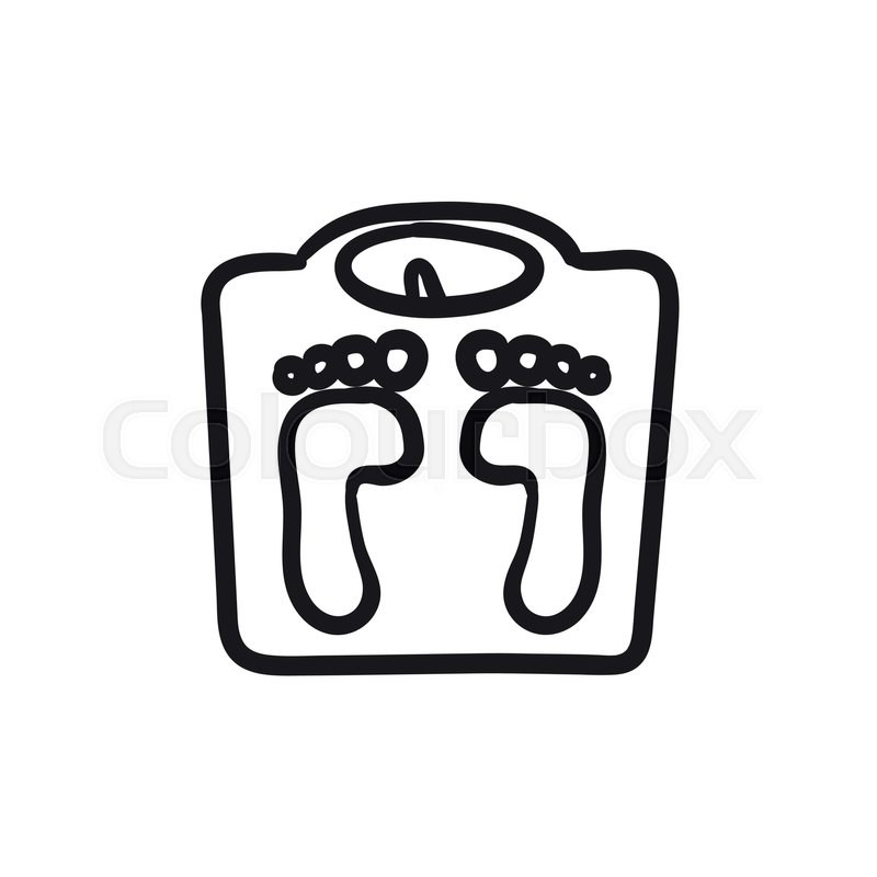 800x800 Weighing Scale Vector Sketch Icon Isolated On Background. Hand - Weight Scale Sketch