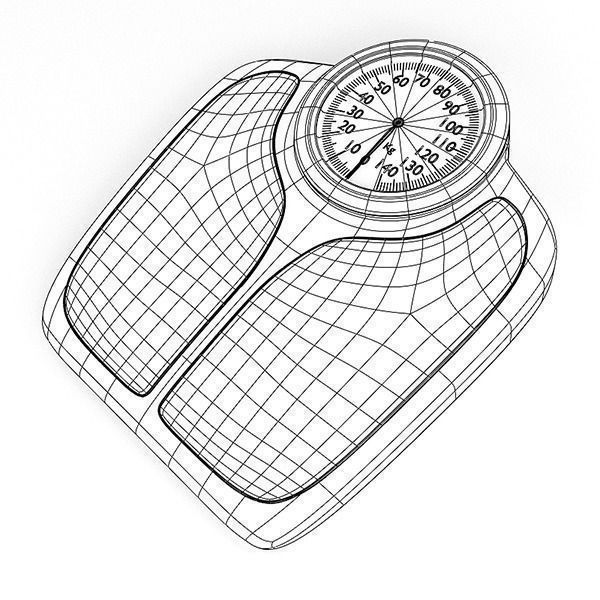 600x600 3d Bathroom Weight Scale Cgtrader - Weight Scale Sketch