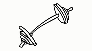 320x180 Fitness Weight Sketch Line Drawing Illustration Animation - Weight Sketch