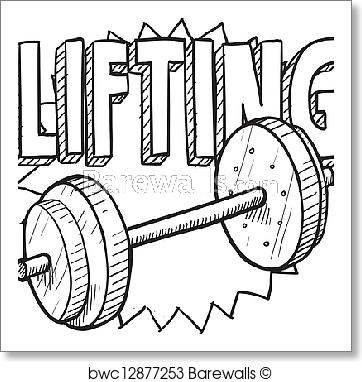 362x382 Art Print Of Weightlifting Sketch Barewalls Posters Amp Prints - Weightlifting Sketch