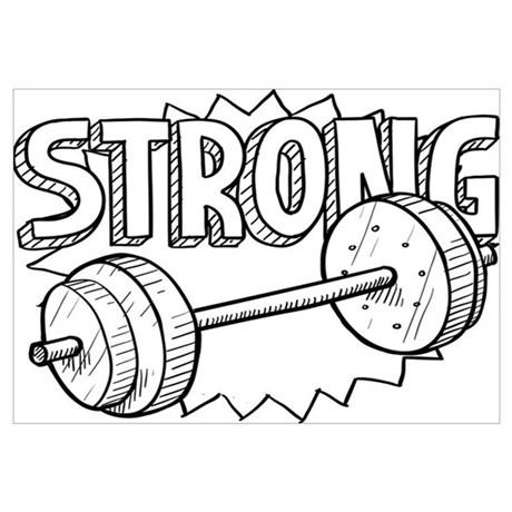 460x460 Weightlifting Sketch Canvas Art - Weightlifting Sketch
