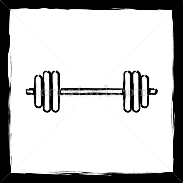 600x600 Weightlifting Sketch Icon. - Weightlifting Sketch