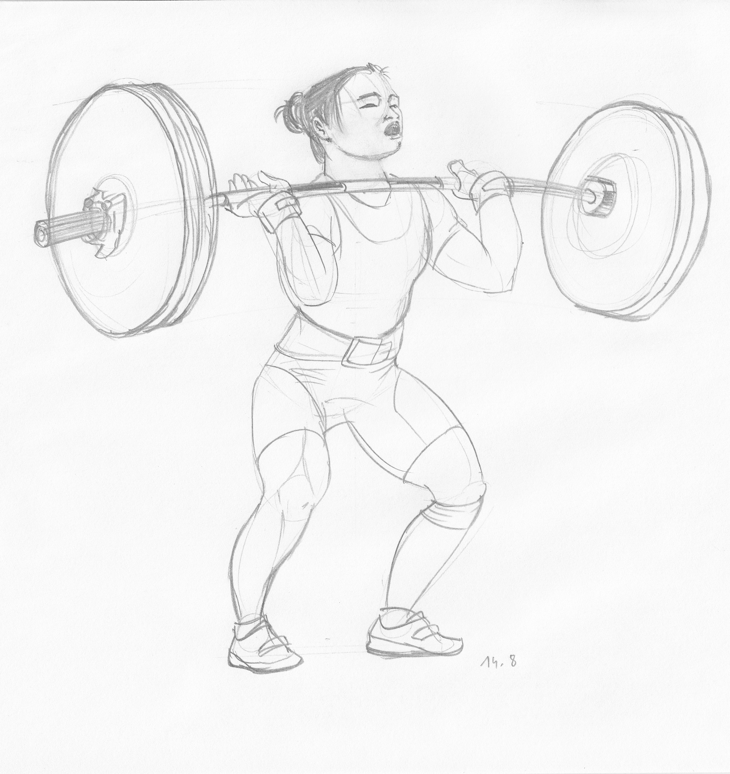 2333x2476 August 14th - Weightlifting Sketch