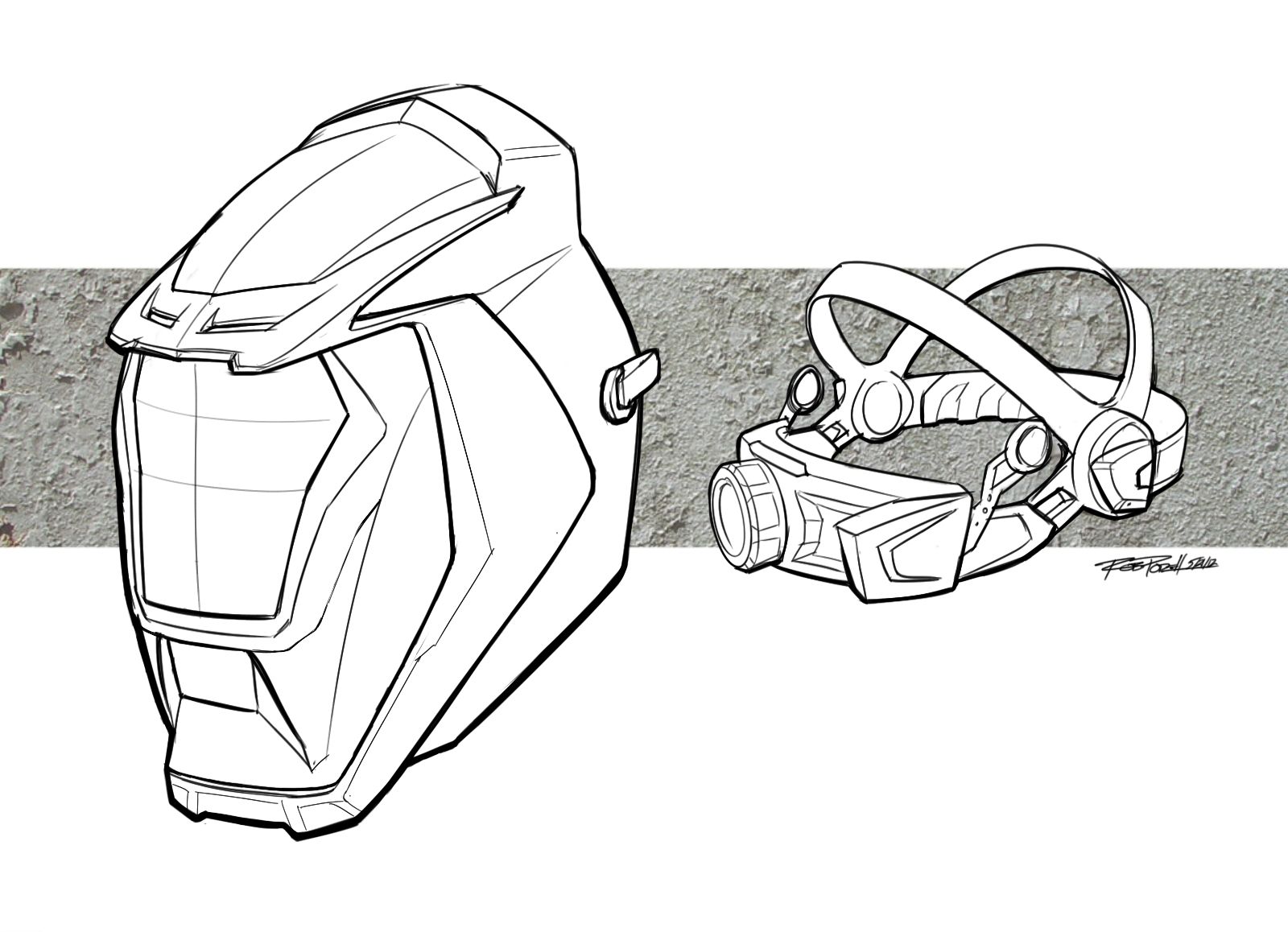 1600x1158 Welding Helmet Drawing - Welding Sketch