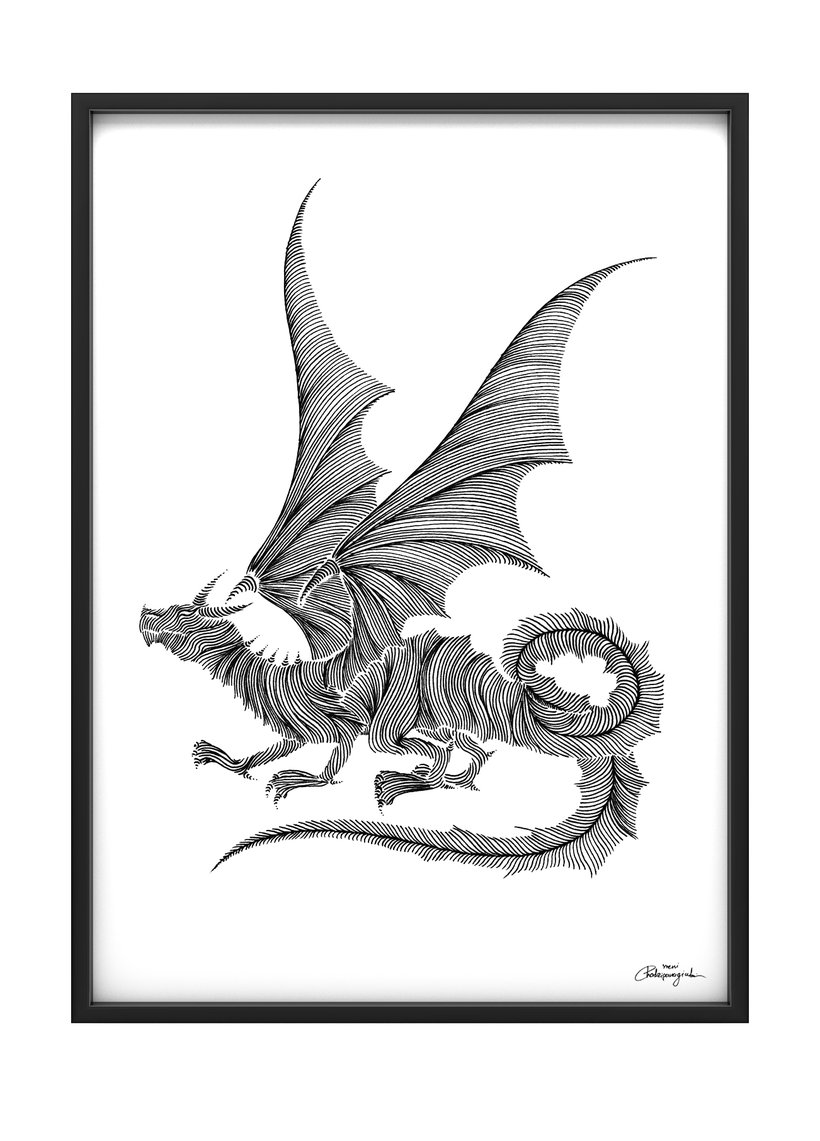 820x1141 Welsh Dragon Illustrate - Welsh Dragon Sketch