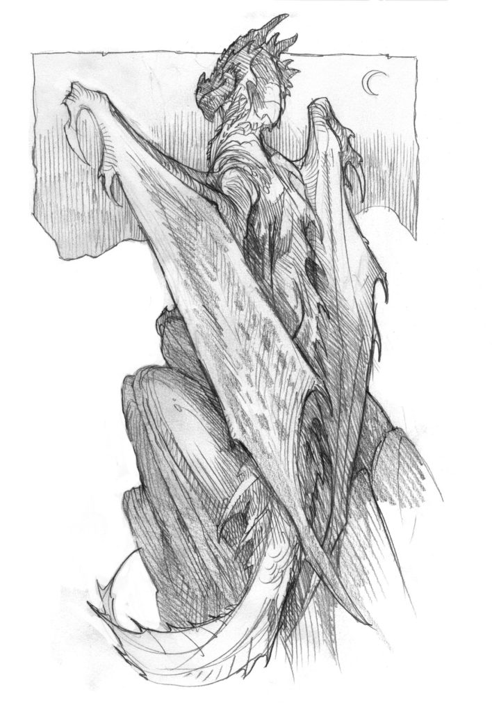 708x1024 How To Draw A Dragon Breaking Down Epic Fantasy Creatures - Welsh Dragon Sketch