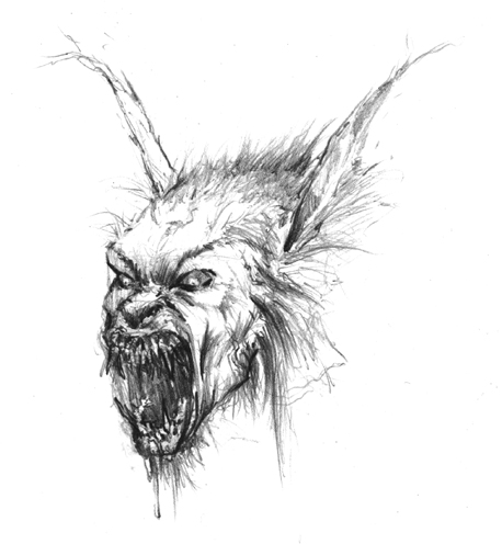 458x496 Ronald Kelly Alex Mcvey Building The Perfect Werewolf - Werewolf Sketch