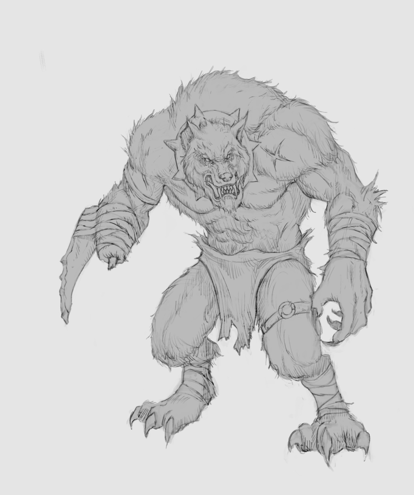 Werewolf Sketch at PaintingValley.com | Explore collection of Werewolf ...
