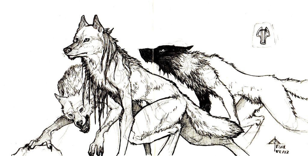 1024x519 Werewolves Sketch Weasyl - Werewolf Sketch