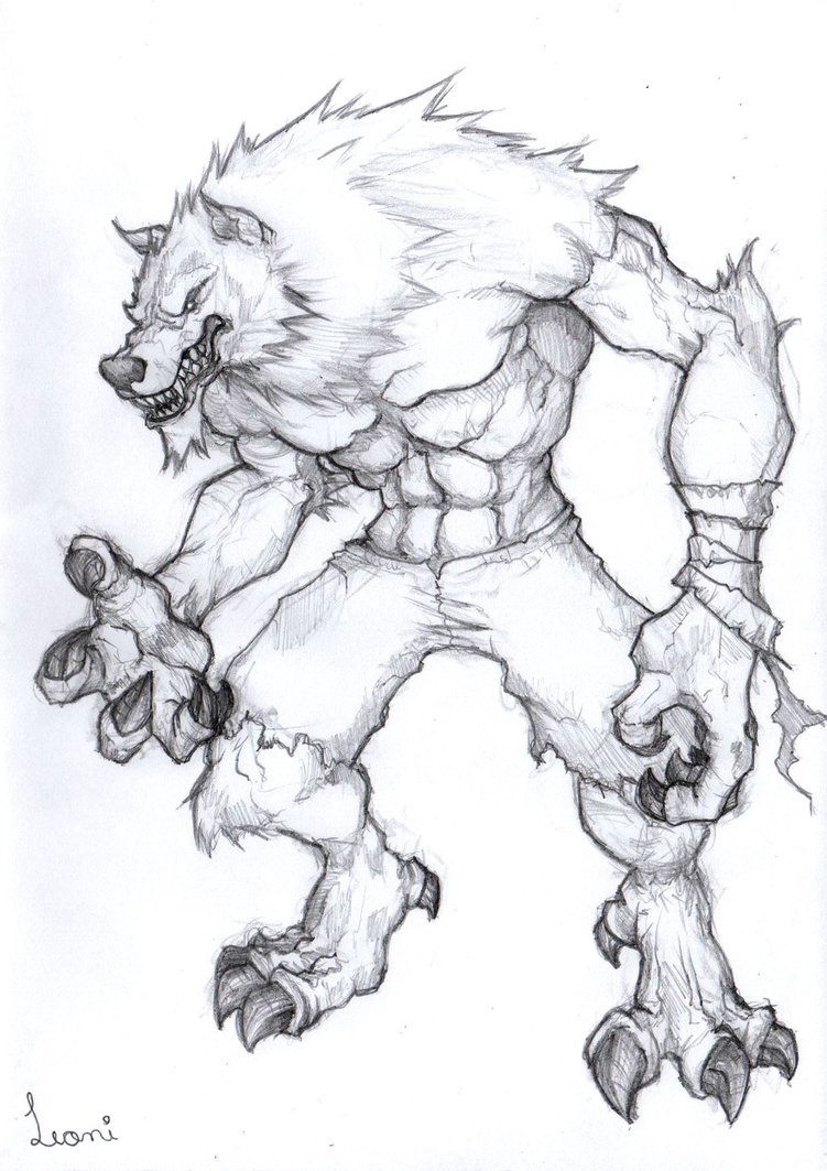 751x1063 Werewolf Sketch By Leoniferraz K9 Badassery - Werewolf Sketch