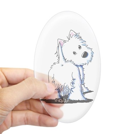 460x460 Westie Stickers - West Highland Terrier Sketch
