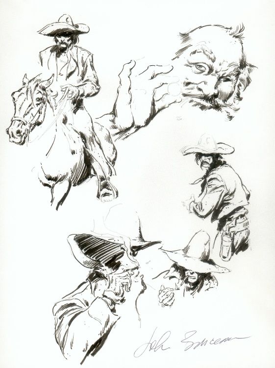 561x750 Western Sketches John Buscema Comic Book Artists - Western Sketches
