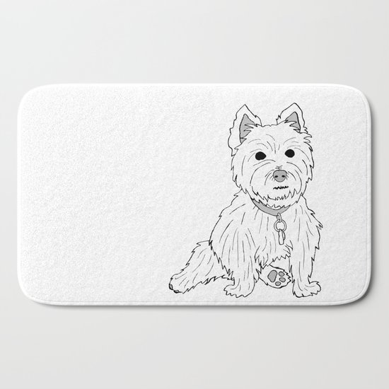 550x550 Westie Sketch Bath Mat By Circusdogindustries Society6 - Westie Sketch