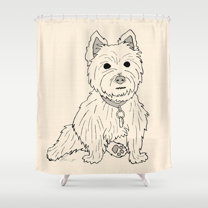 700x700 Westie Sketch Shower Curtain By Circusdogindustries Society6 - Westie Sketch