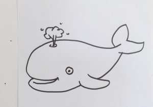 300x210 Whale Sketch Cartoon Drawing Drawing How To Draw A Cute Cartoon - Whale Sketch Cartoon