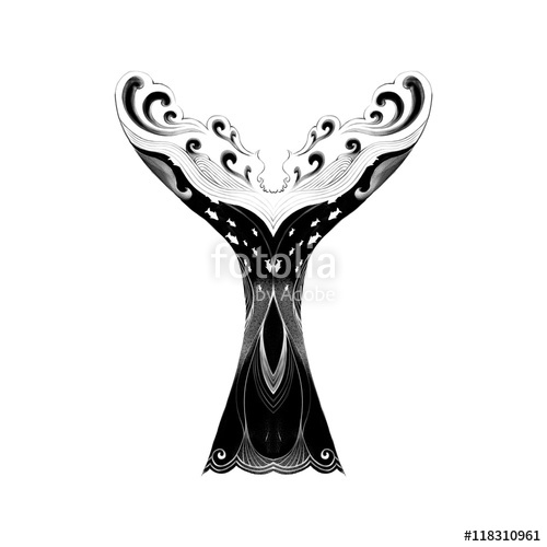 500x500 The Whale Tail By Water. Sketch Artwork, Creative Idea, Innovative - Whale Tail Sketch