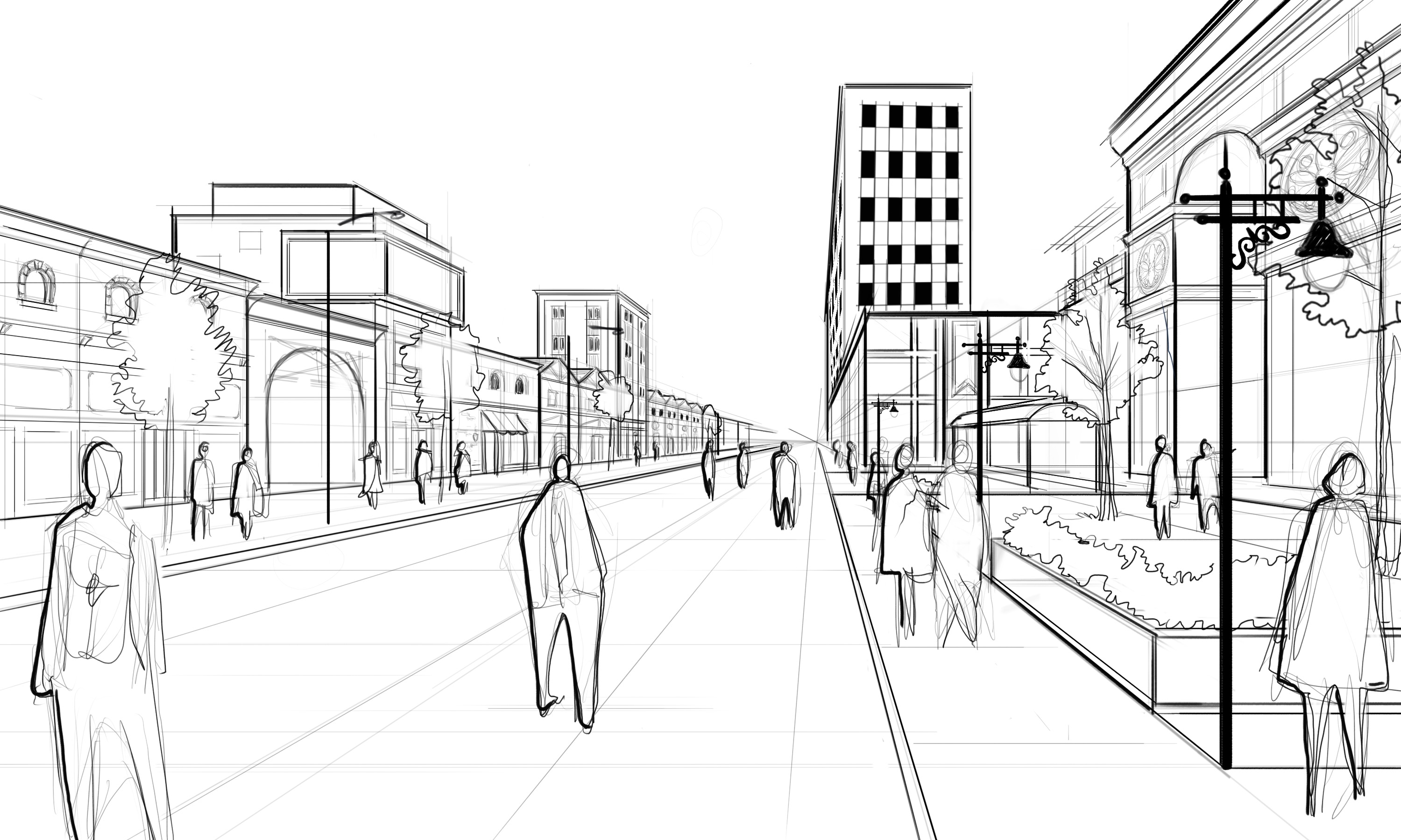 3000x1800 How To Draw Architectural Street Scenes - What Is A Technical Sketch