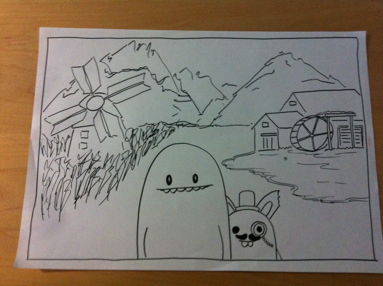 1296x968 The Work Of Timothy J. Reynolds - Wheat Field Sketch