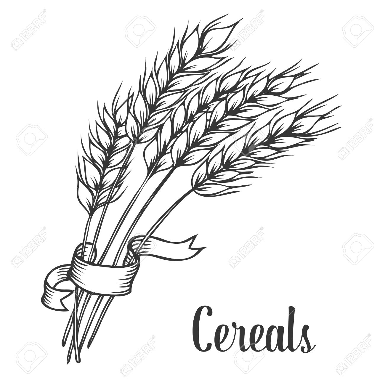 1300x1300 Collection Of Wheat Bread Drawing High Quality, Free - Wheat Field Sketch