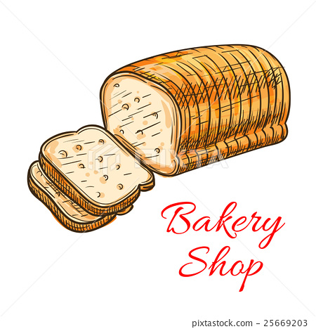 450x468 Wheat Bread Sketch For Bakery Shop Design - Wheat Sketch