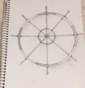 289x300 Ships Wheel Sketch Day 2 Of 137 Days Of Sketching - Wheel Sketch