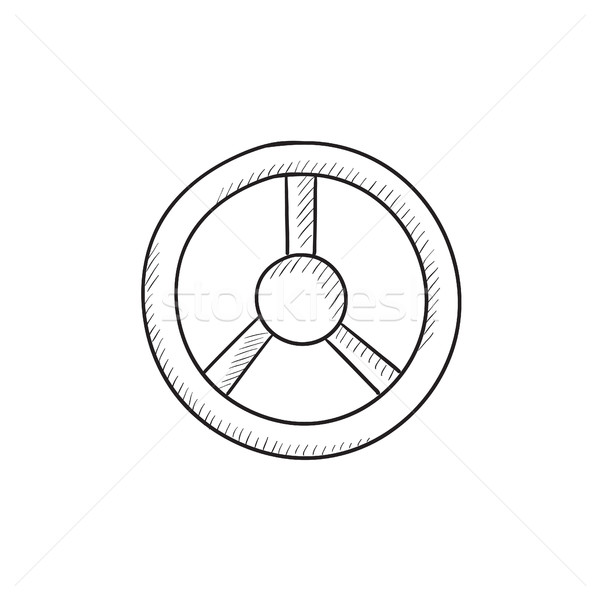 600x600 Steering Wheel Sketch Icon. Vector Illustration Andrei Krauchuk - Wheel Sketch