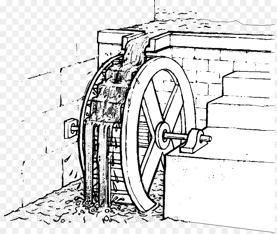 900x760 Water Wheel Drawing Naturpark Almenland Sketch - Wheel Sketch