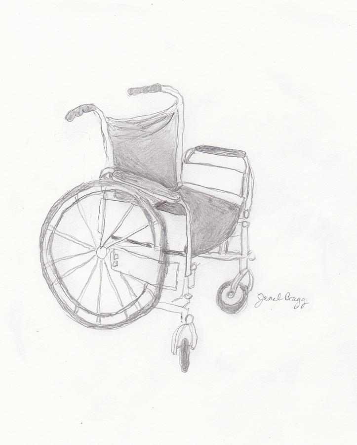 723x900 Wheelchair Sketch Drawing By Janel Bragg - Wheelchair Sketch