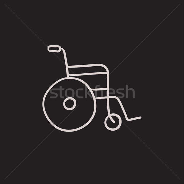 600x600 Wheelchair Sketch Icon. Stock Photo Andrei Krauchuk (Rastudio - Wheelchair Sketch