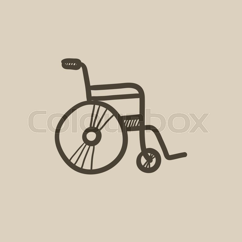 800x800 Wheelchair Vector Sketch Icon Isolated On Background. Hand Drawn - Wheelchair Sketch
