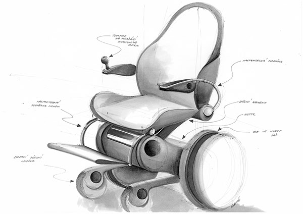 600x424 Wheelchair With Galileo Stair Climbing System On Behance - Wheelchair Sketch
