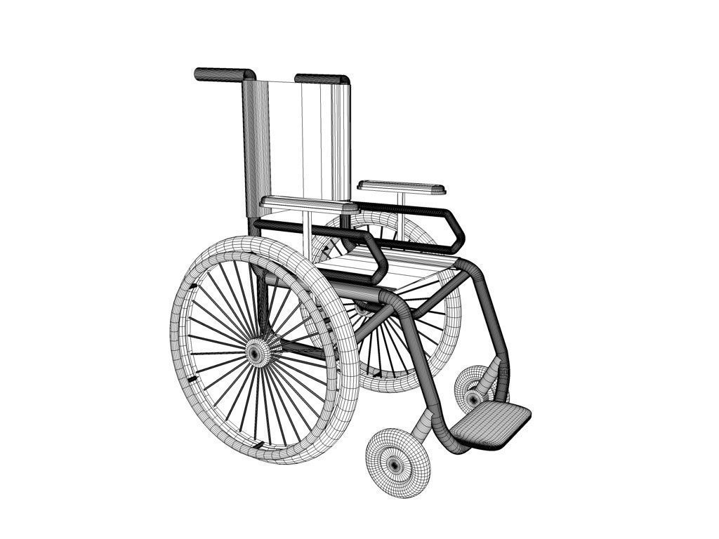 1024x768 Wheelchair 3d Model Cgtrader - Wheelchair Sketch
