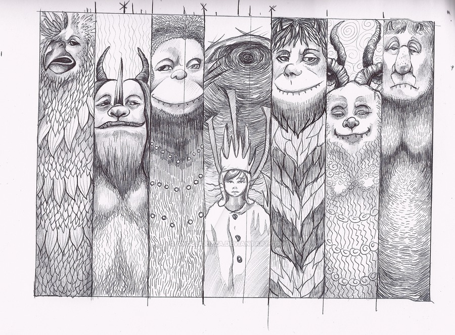 900x662 Where The Wild Things Are Ink By Angelarizza - Where The Wild Things Are Sketch