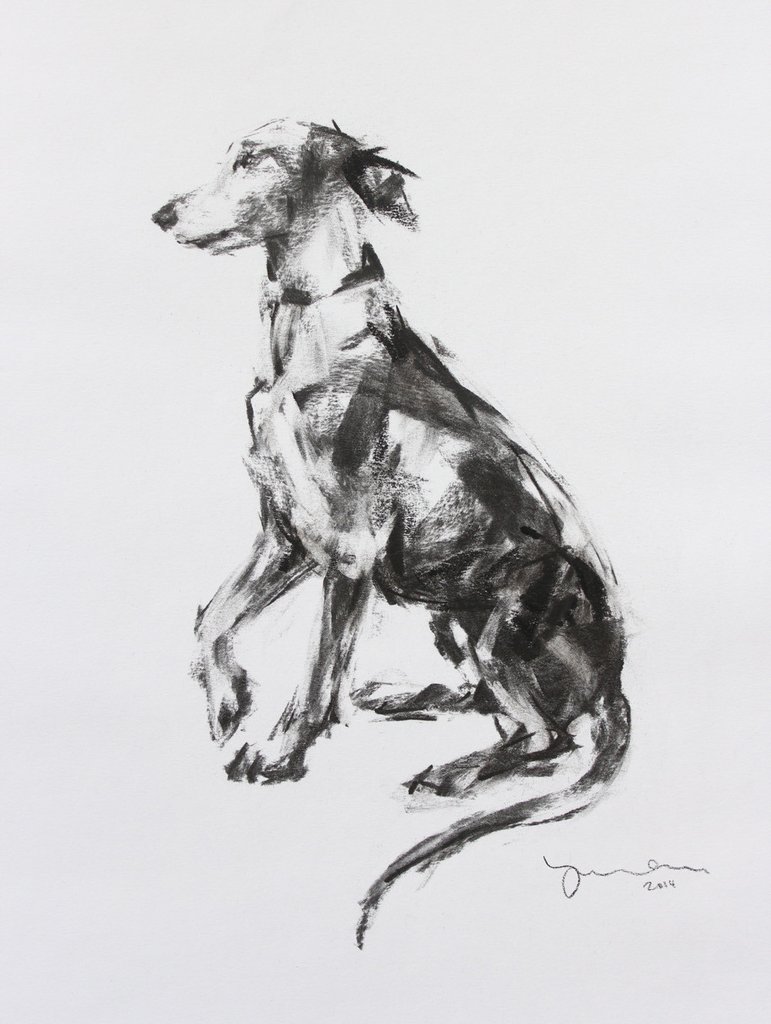 771x1024 Sold - Whippet Sketch